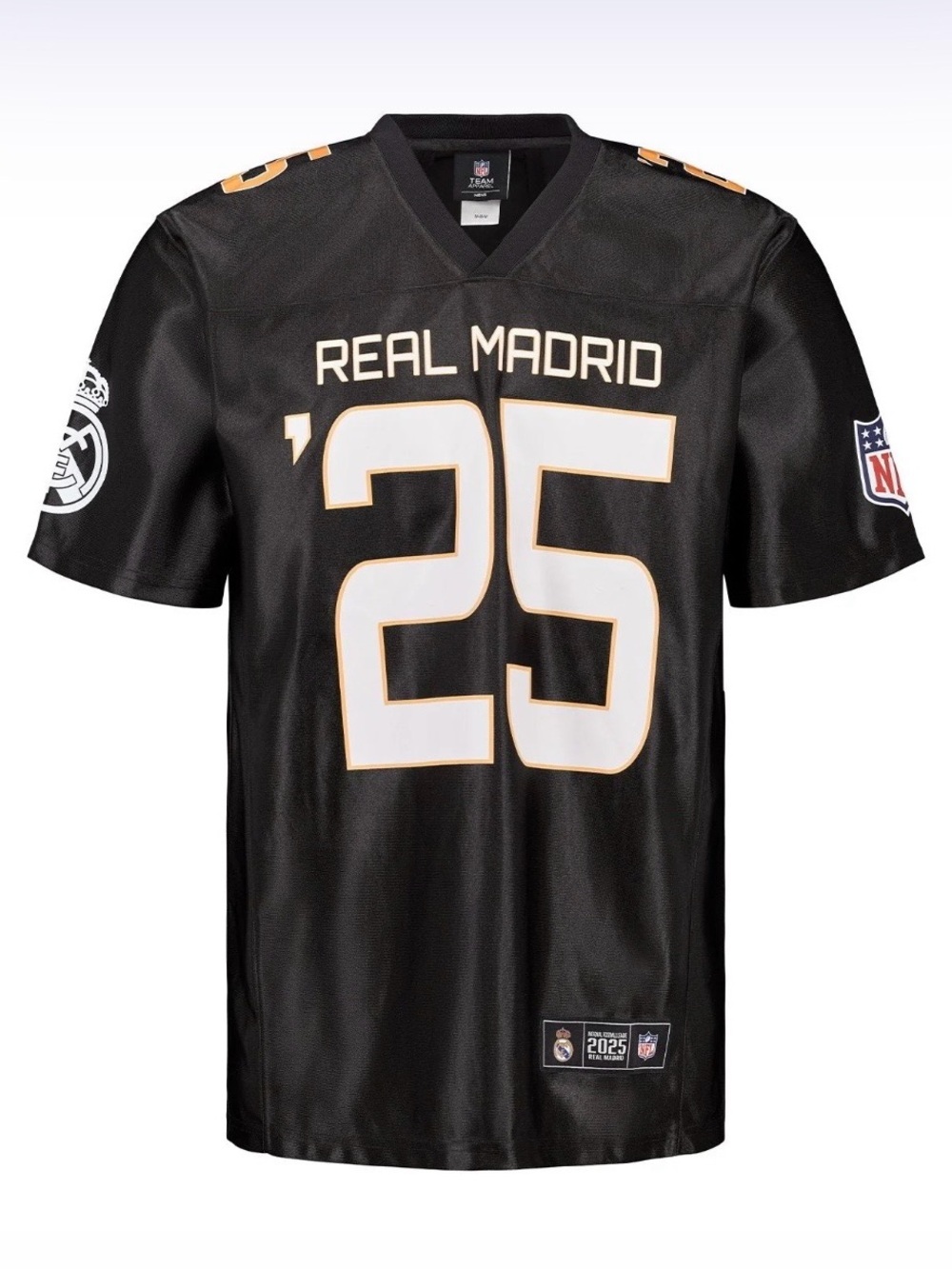Real Madrid x NFL Black Jersey XLarge No. 25 Sport Enthusiasts Collectible NWT